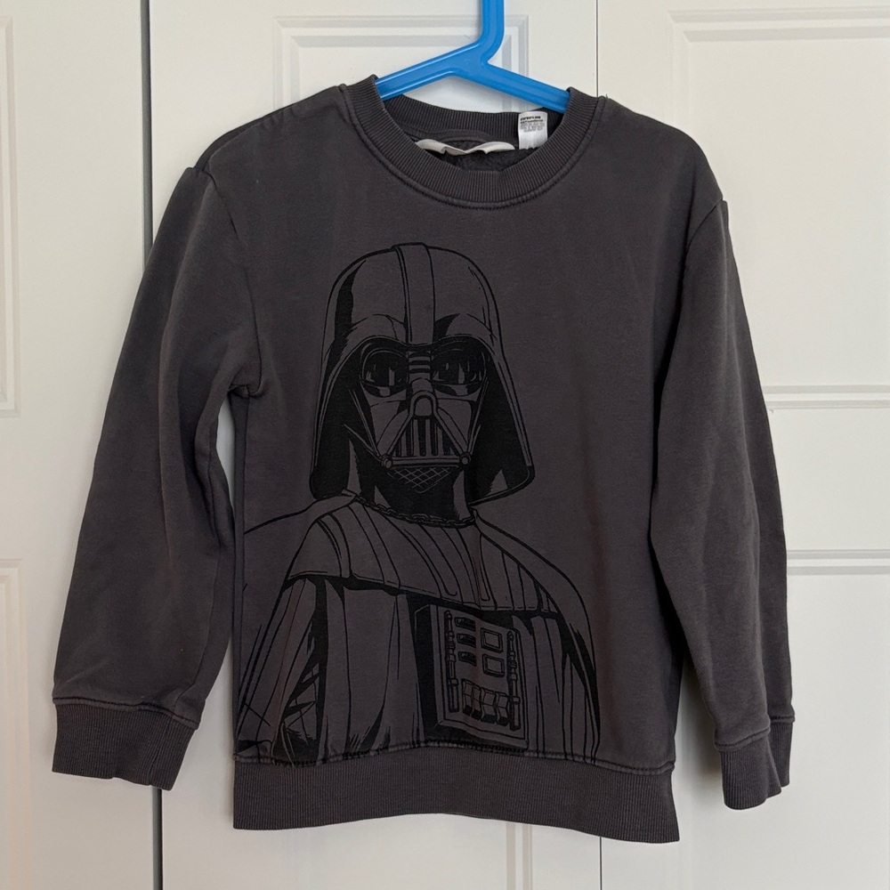 H&M Kids Black Star Wars Darth Vader Sweatshirt Sz 6-8